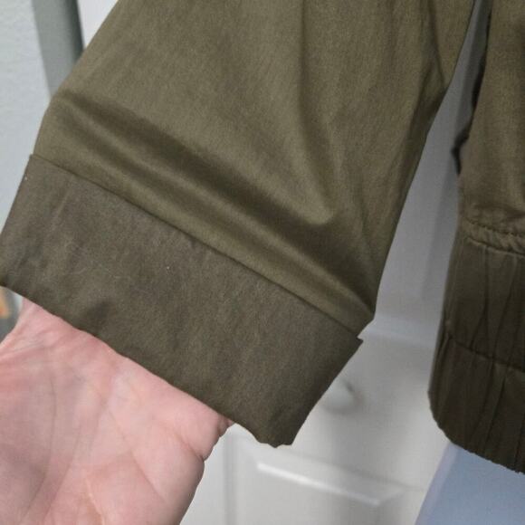 Ann Taylor Loft Cropped Field Jacket military green Twilight Core Olive girl - Picture 3 of 8